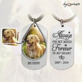 Personalized Memorial Dog Keychain Custom Name And Photo Keychain  